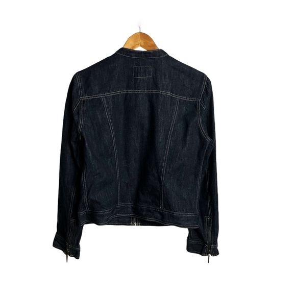 Calvin Klein Zip Front Dark Wash Denim Jacket Size XL - Picture 3 of 4